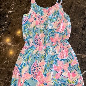 Girls Lilly Pulitzer  Floral Sleeveless Romper Size Large 8-10